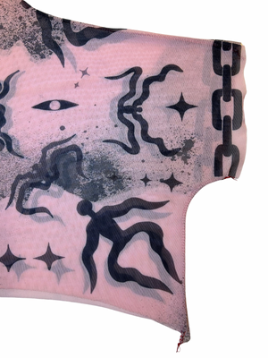 The Sparkles - Light pink mesh crop top (ONE of ONE)