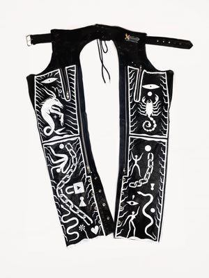 PAINTED LEATHER CHAPS