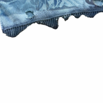Seal the deal: Distressed teal cropped knit sweater