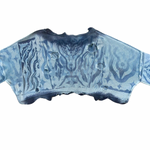 Seal the deal: Distressed teal cropped knit sweater