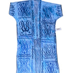 Kim-oh-no! Light blue hand printed power mesh