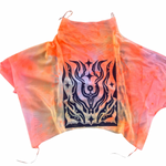 Hah Mesh cowel neck crop top